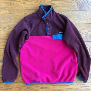 Patagonia synchilla Two-Tone Fleece Pullover - Magenta & Burgundy